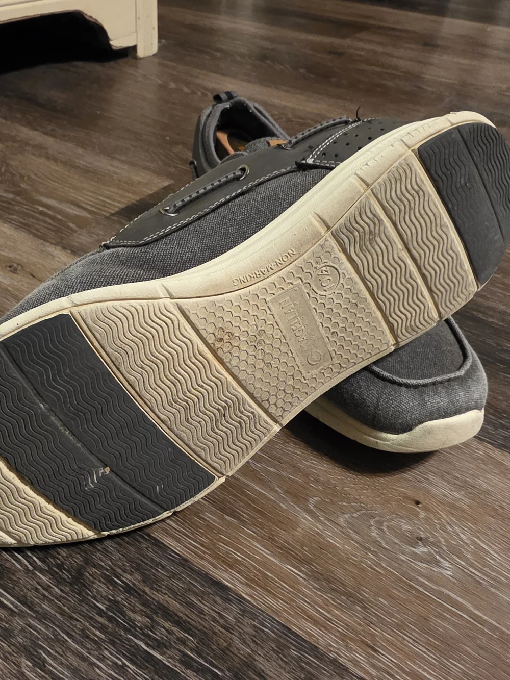 Men's Gray Canvas Lace-Up Boat Shoes with Lightweight Sole